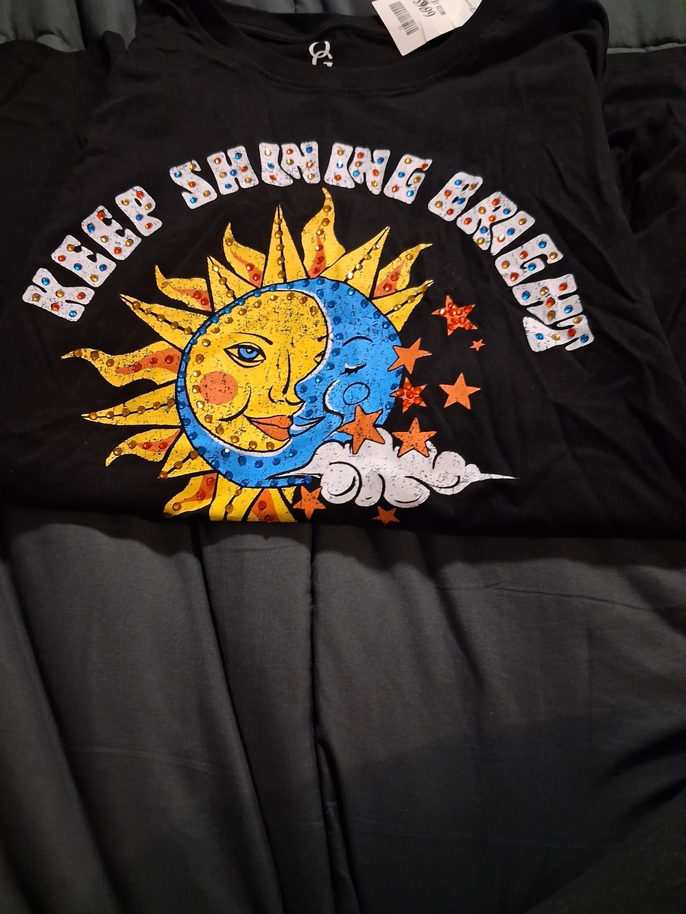 Sun & Moon Graphic Black Ladies T-Shirt